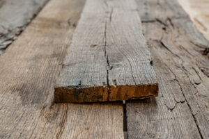 Presentatie plank van barnwood eiken geborsteld met tekening 3 cm dik
