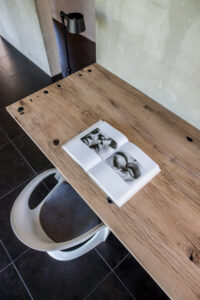 Desk planed wagon shelf with chair and book