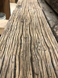 Brushed wagon plank close up with distinct grain