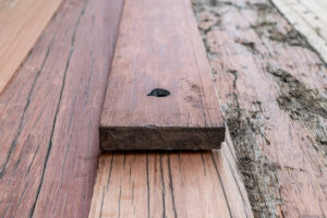 Presentation hardwood wagon plank planed with bolt hole